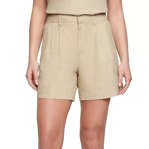 Express Linen Pleated High Waist Shorts with Pockets Casual - Sz 10 /#6301 - Picture 1 of 5